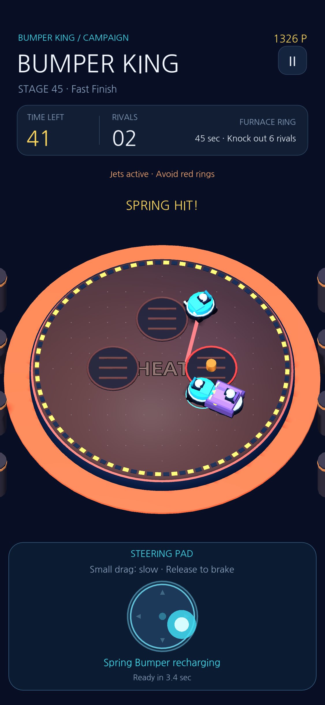 Dodge the vents. Time your hit.